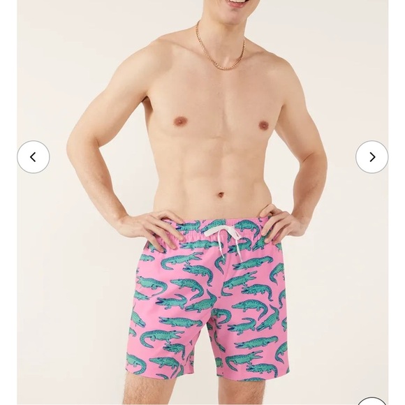 Chubbies The Glades pink green alligator swim trunks XS - Picture 4 of 7